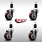 Service Caster 3.5'' SS Maroon Poly Wheel Swivel 1-1/2'' Expanding Stem Caster Set, 4PK SCC-SSEX20S3514-PPUB-MRN-112-4 - alternate 3